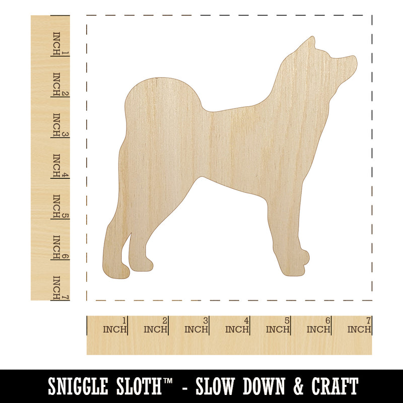 Japanese Akita Dog Solid Unfinished Wood Shape Piece Cutout for DIY Craft Projects