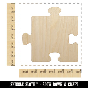 Puzzle Piece Solid Unfinished Wood Shape Piece Cutout for DIY Craft Projects