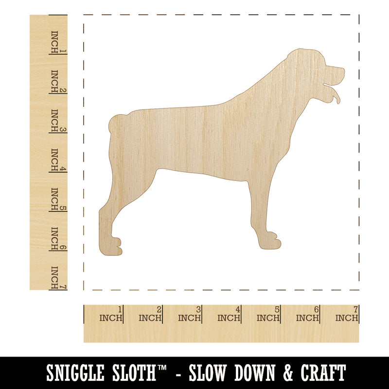 Rottweiler Dog Solid Unfinished Wood Shape Piece Cutout for DIY Craft Projects