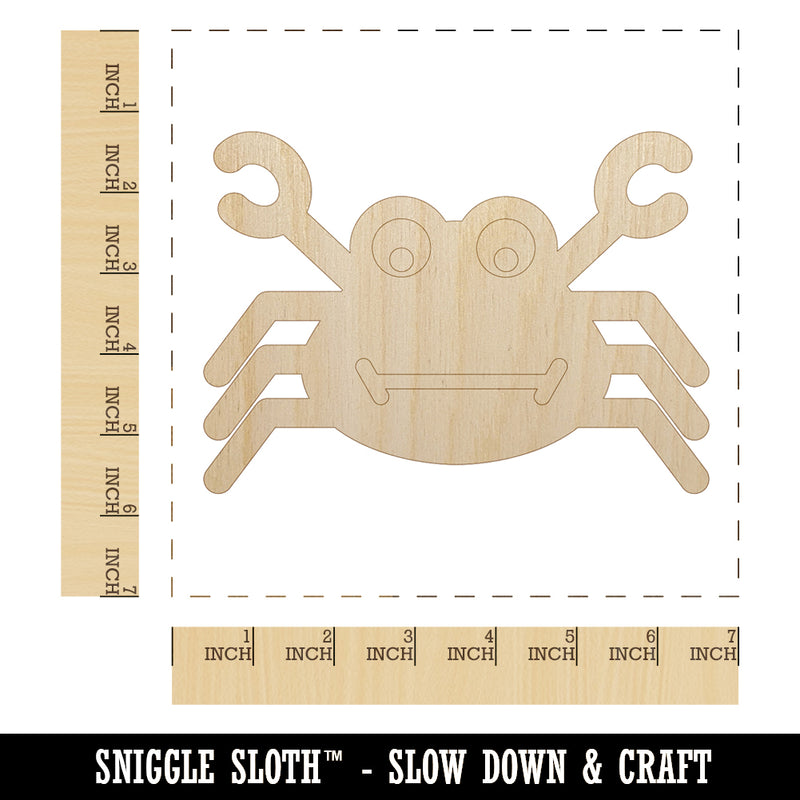 Silly Crab Unfinished Wood Shape Piece Cutout for DIY Craft Projects