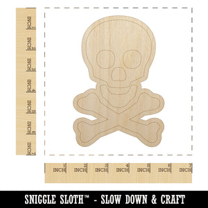 Skull and Crossbones Outline Unfinished Wood Shape Piece Cutout for DIY Craft Projects