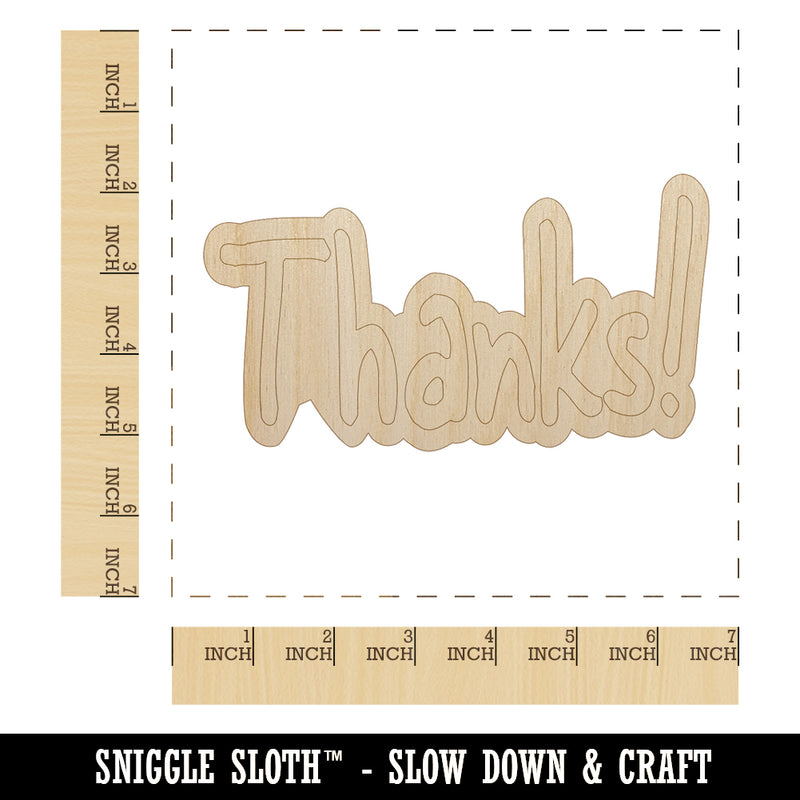 Thanks Fun Text Unfinished Wood Shape Piece Cutout for DIY Craft Projects