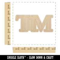 Trademark TM Symbol Unfinished Wood Shape Piece Cutout for DIY Craft Projects