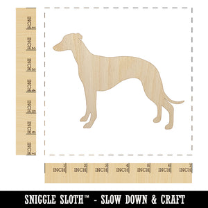 Whippet Dog Solid Unfinished Wood Shape Piece Cutout for DIY Craft Projects