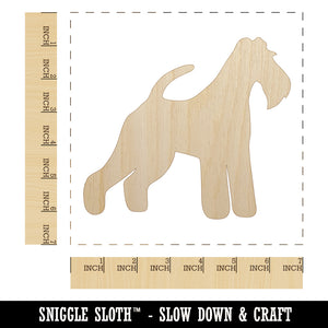 Wire Hair Fox Terrier Dog Solid Unfinished Wood Shape Piece Cutout for DIY Craft Projects