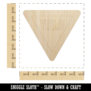 Yield Sign Unfinished Wood Shape Piece Cutout for DIY Craft Projects