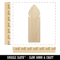 Birthday Candle Single Unfinished Wood Shape Piece Cutout for DIY Craft Projects