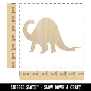 Brontosaurus Dinosaur Solid Unfinished Wood Shape Piece Cutout for DIY Craft Projects