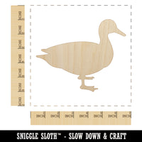 Duck Standing Solid Unfinished Wood Shape Piece Cutout for DIY Craft Projects