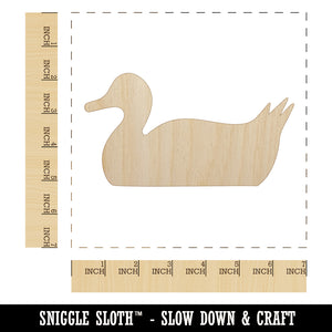 Duck Swimming Solid Unfinished Wood Shape Piece Cutout for DIY Craft Projects