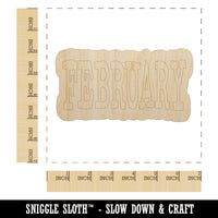 February Month Calendar Fun Text Unfinished Wood Shape Piece Cutout for DIY Craft Projects