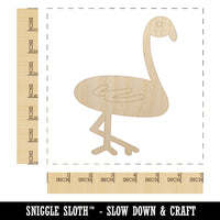 Flamingo Doodle Unfinished Wood Shape Piece Cutout for DIY Craft Projects