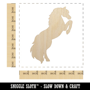 Horse Rearing on Hind Legs Solid Unfinished Wood Shape Piece Cutout for DIY Craft Projects