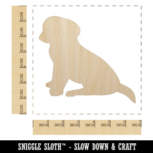 Puppy Dog Sitting Solid Unfinished Wood Shape Piece Cutout for DIY Craft Projects