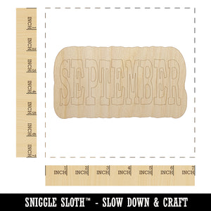 September Month Calendar Fun Text Unfinished Wood Shape Piece Cutout for DIY Craft Projects