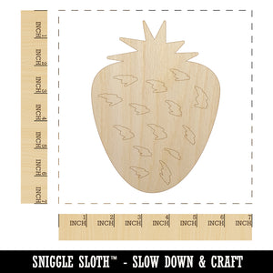 Strawberry Fruit Doodle Unfinished Wood Shape Piece Cutout for DIY Craft Projects
