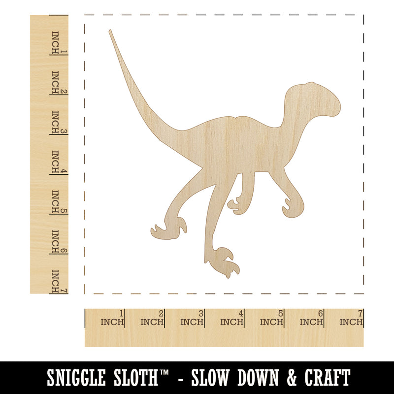 Velociraptor Dinosaur Solid Unfinished Wood Shape Piece Cutout for DIY Craft Projects