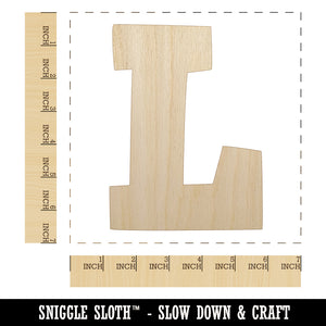 Letter L Uppercase Fun Bold Font Unfinished Wood Shape Piece Cutout for DIY Craft Projects