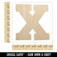 Letter X Uppercase Fun Bold Font Unfinished Wood Shape Piece Cutout for DIY Craft Projects