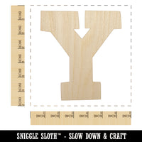 Letter Y Uppercase Fun Bold Font Unfinished Wood Shape Piece Cutout for DIY Craft Projects