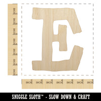 Letter E Uppercase Cute Typewriter Font Unfinished Wood Shape Piece Cutout for DIY Craft Projects