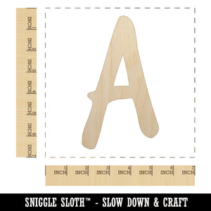 Letter A Uppercase Felt Marker Font Unfinished Wood Shape Piece Cutout for DIY Craft Projects