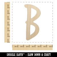 Letter B Uppercase Felt Marker Font Unfinished Wood Shape Piece Cutout for DIY Craft Projects