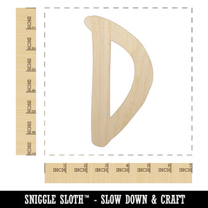 Letter D Uppercase Felt Marker Font Unfinished Wood Shape Piece Cutout for DIY Craft Projects