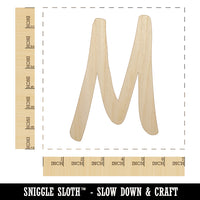 Letter M Uppercase Felt Marker Font Unfinished Wood Shape Piece Cutout for DIY Craft Projects