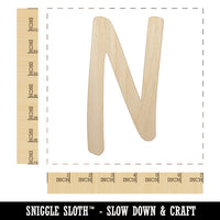 Letter N Uppercase Felt Marker Font Unfinished Wood Shape Piece Cutout for DIY Craft Projects