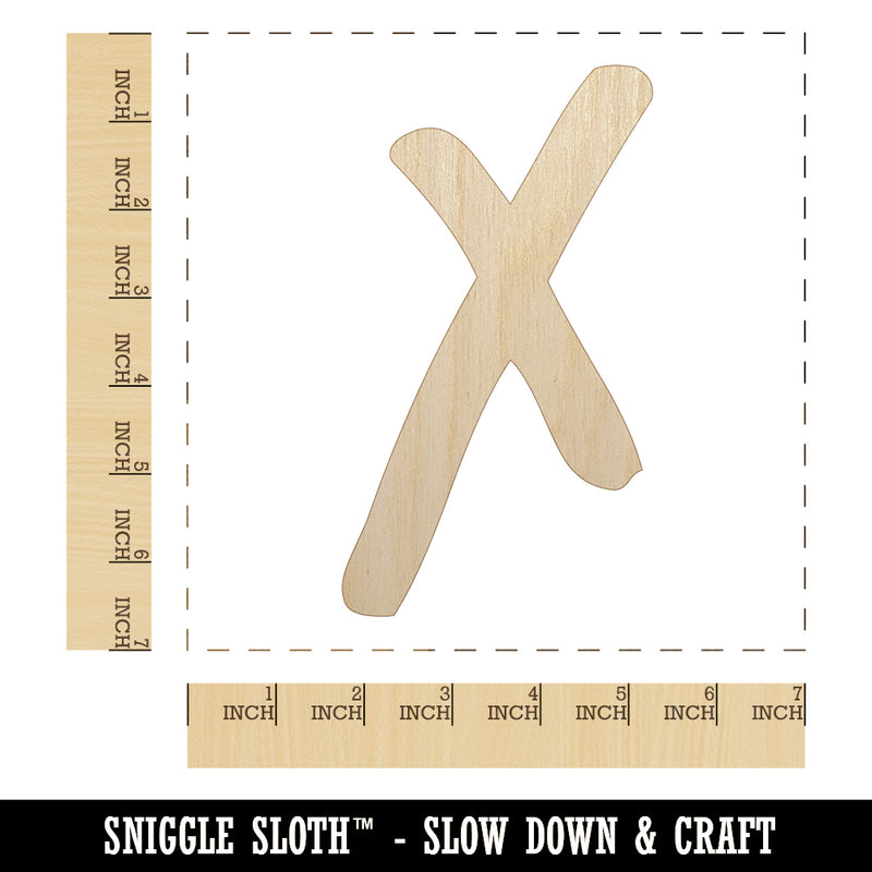 Letter X Uppercase Felt Marker Font Unfinished Wood Shape Piece Cutout for DIY Craft Projects