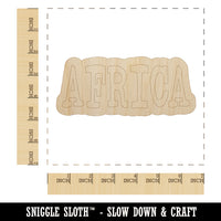 Africa Fun Text Unfinished Wood Shape Piece Cutout for DIY Craft Projects