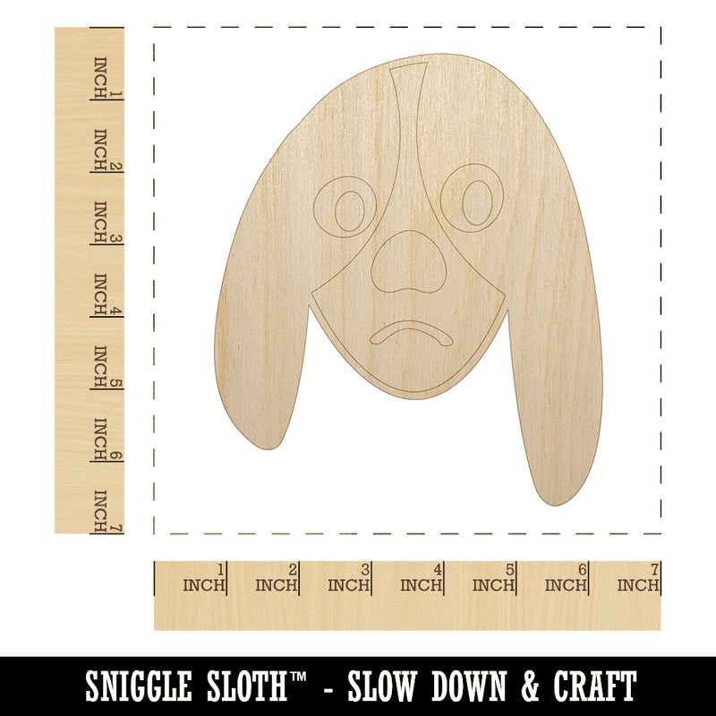 Bored Basset Hound Face Unfinished Wood Shape Piece Cutout for DIY Craft Projects