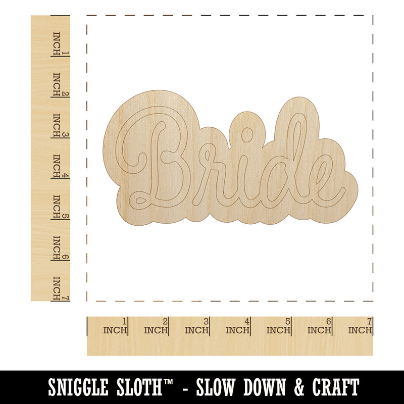 Bride Wedding Fun Text Unfinished Wood Shape Piece Cutout for DIY Craft Projects