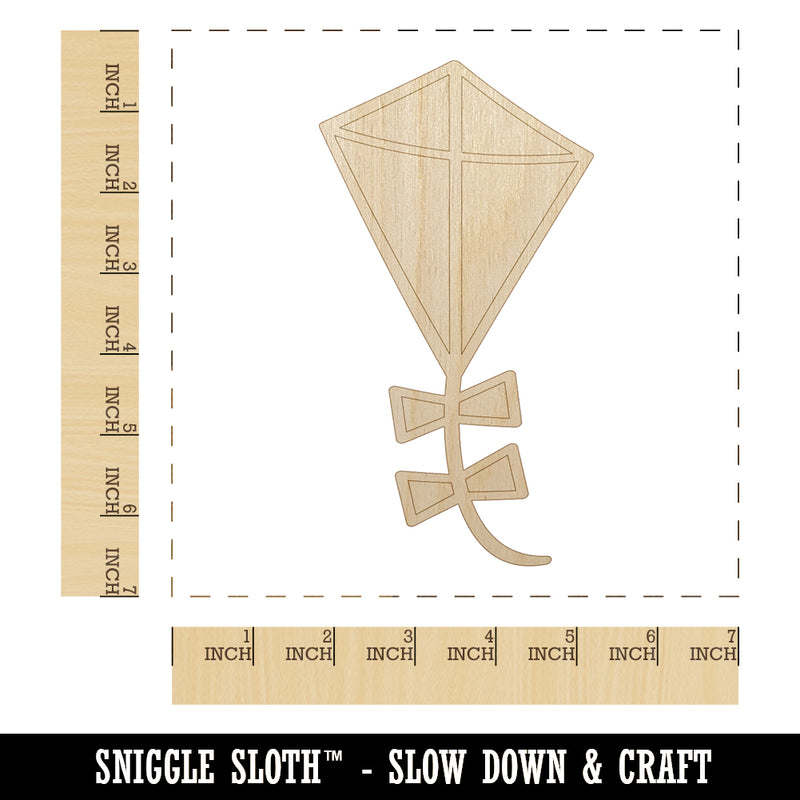 Cute Kite Outline Unfinished Wood Shape Piece Cutout for DIY Craft Projects