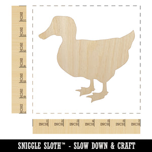 Duck Standing Mallard Solid Unfinished Wood Shape Piece Cutout for DIY Craft Projects