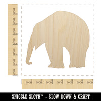 Elephant Side View Solid Unfinished Wood Shape Piece Cutout for DIY Craft Projects
