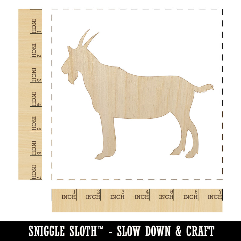 Goat Solid Unfinished Wood Shape Piece Cutout for DIY Craft Projects
