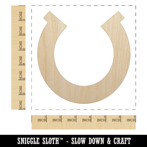 Horseshoe Lucky Solid Unfinished Wood Shape Piece Cutout for DIY Craft Projects