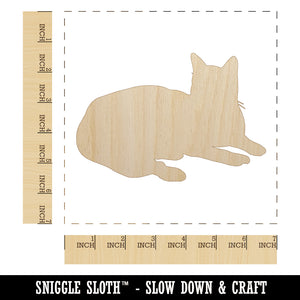 Lazy Cat Unfinished Wood Shape Piece Cutout for DIY Craft Projects