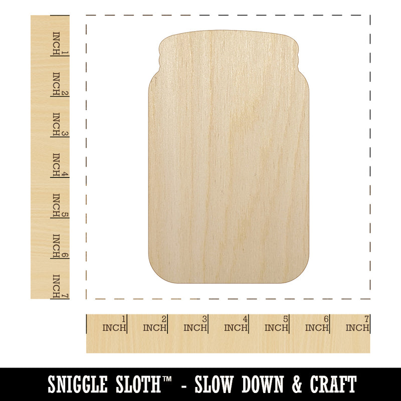 Mason Jar Solid Unfinished Wood Shape Piece Cutout for DIY Craft Projects