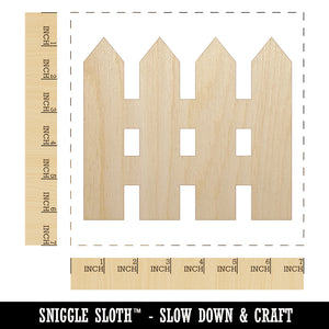 Picket Fence Solid Unfinished Wood Shape Piece Cutout for DIY Craft Projects