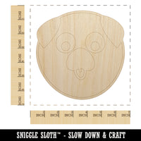 Playful Pug Face Unfinished Wood Shape Piece Cutout for DIY Craft Projects