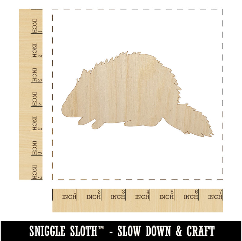 Porcupine Solid Unfinished Wood Shape Piece Cutout for DIY Craft Projects