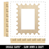 Postage Stamp Border Unfinished Wood Shape Piece Cutout for DIY Craft Projects