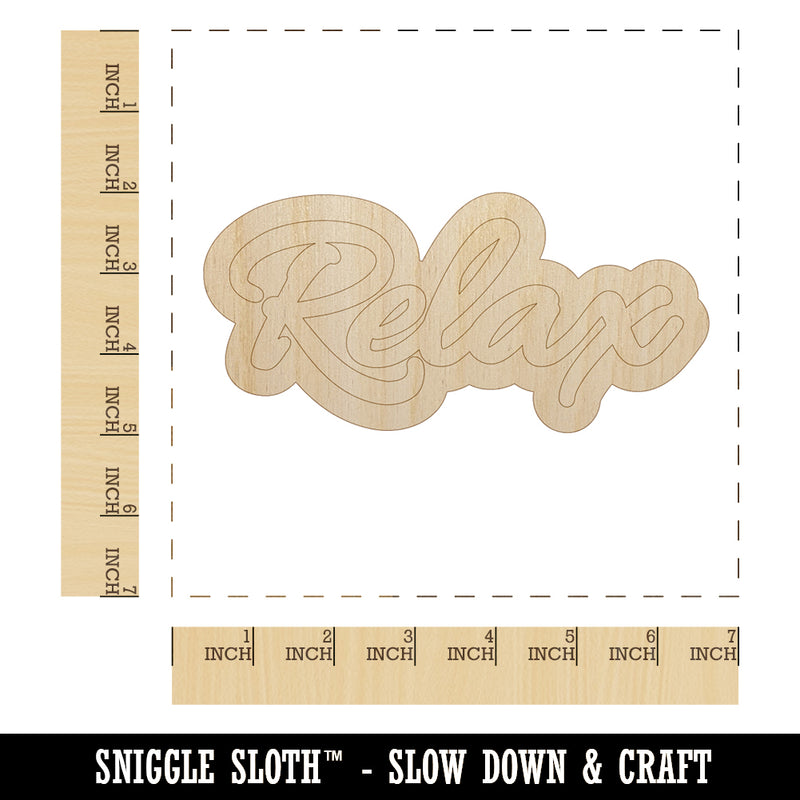 Relax Fun Text Unfinished Wood Shape Piece Cutout for DIY Craft Projects
