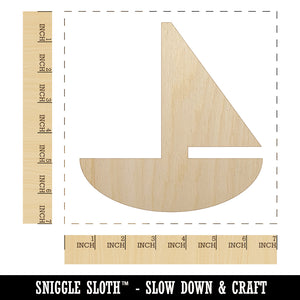 Sail Boat Solid Unfinished Wood Shape Piece Cutout for DIY Craft Projects