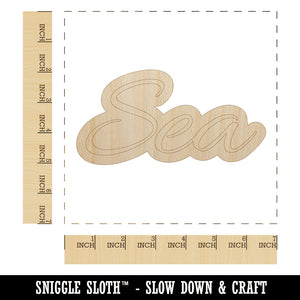 Sea Fun Text Unfinished Wood Shape Piece Cutout for DIY Craft Projects