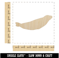 Seal on Tummy Solid Unfinished Wood Shape Piece Cutout for DIY Craft Projects