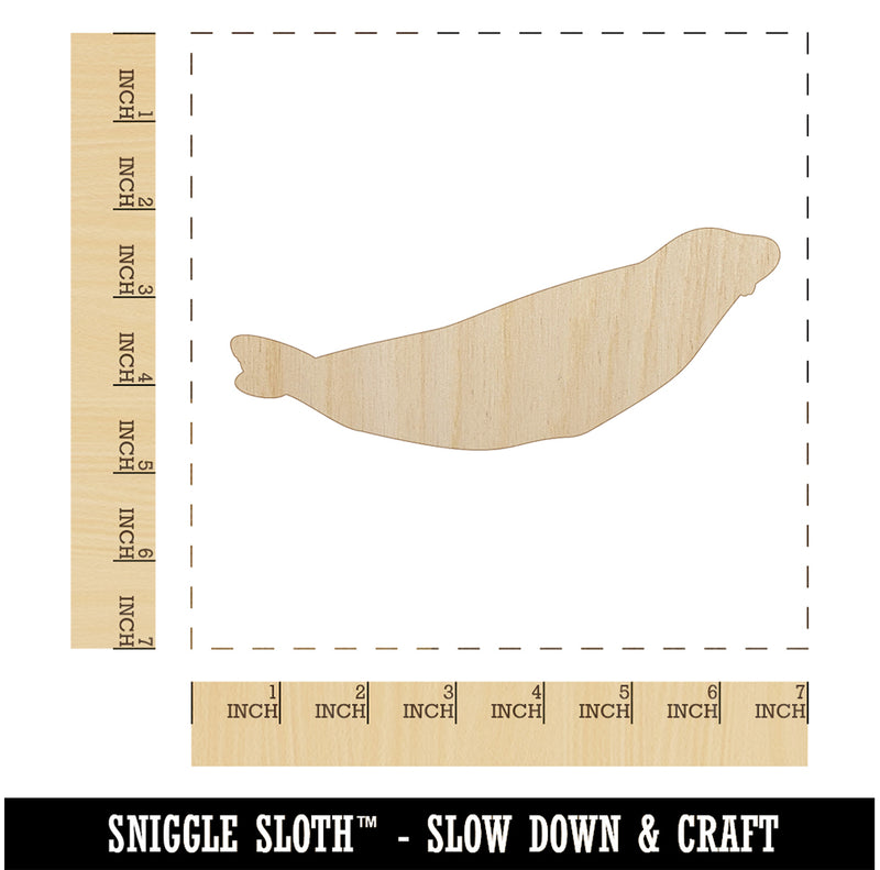 Seal on Tummy Solid Unfinished Wood Shape Piece Cutout for DIY Craft Projects